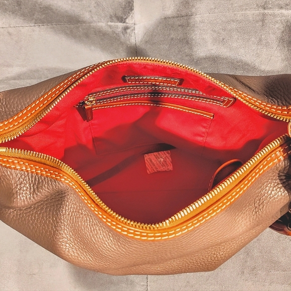 DOONEY & BOURKE PAIGE SAC PEBBLED LEATHER TASSLED HOBO BAG IN ELEPHANT BNWOT - Picture 14 of 16